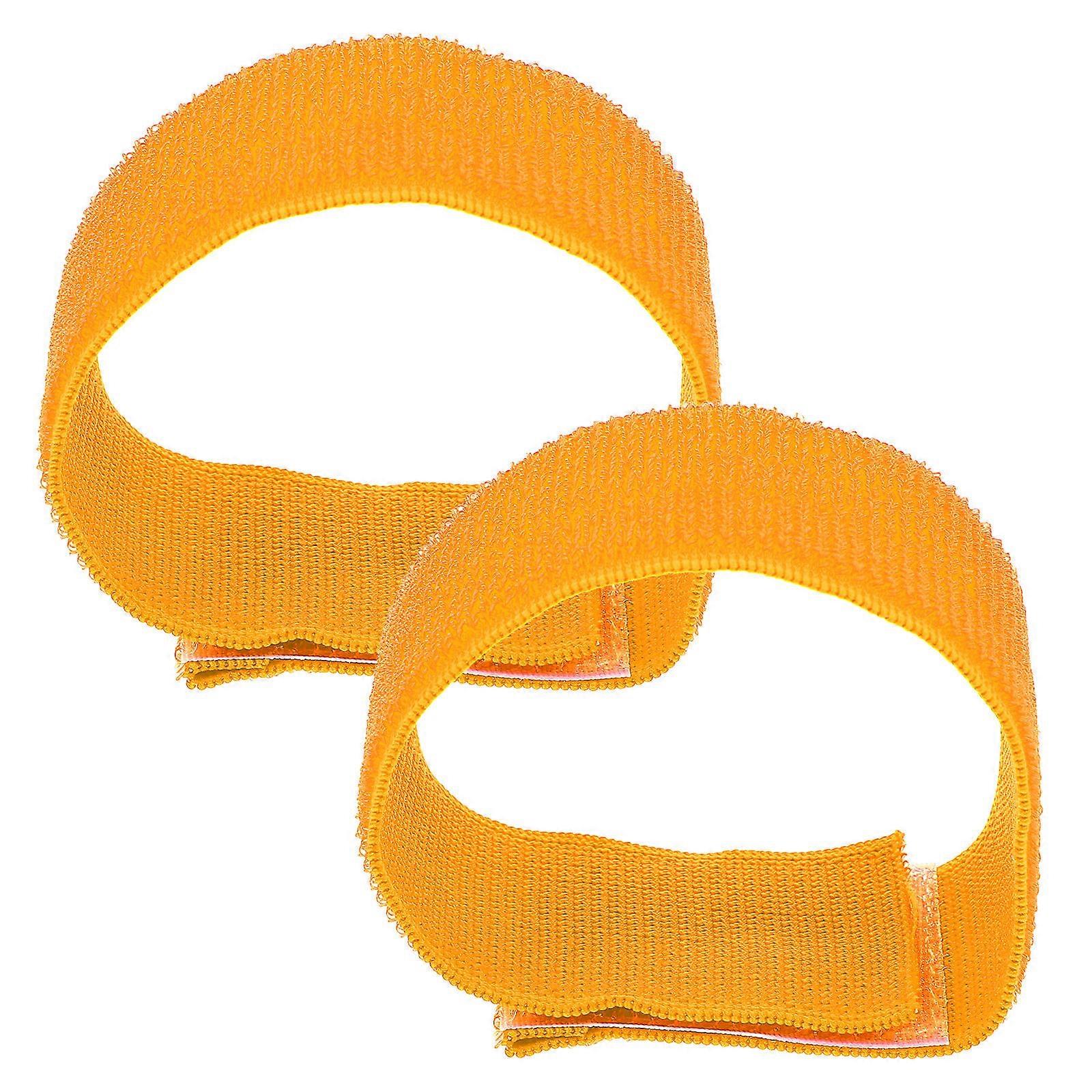 Elastic Yoga Stretching Strap Fitness Training Bands Orange Color 2Pcs