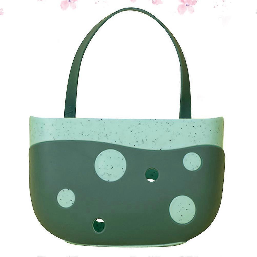 Plastic Drain Basket Kitchen Sink Organizer Baskets Cheese Design for Gadget Brush Sponge Green 14.5x9.2cm PP 1Set