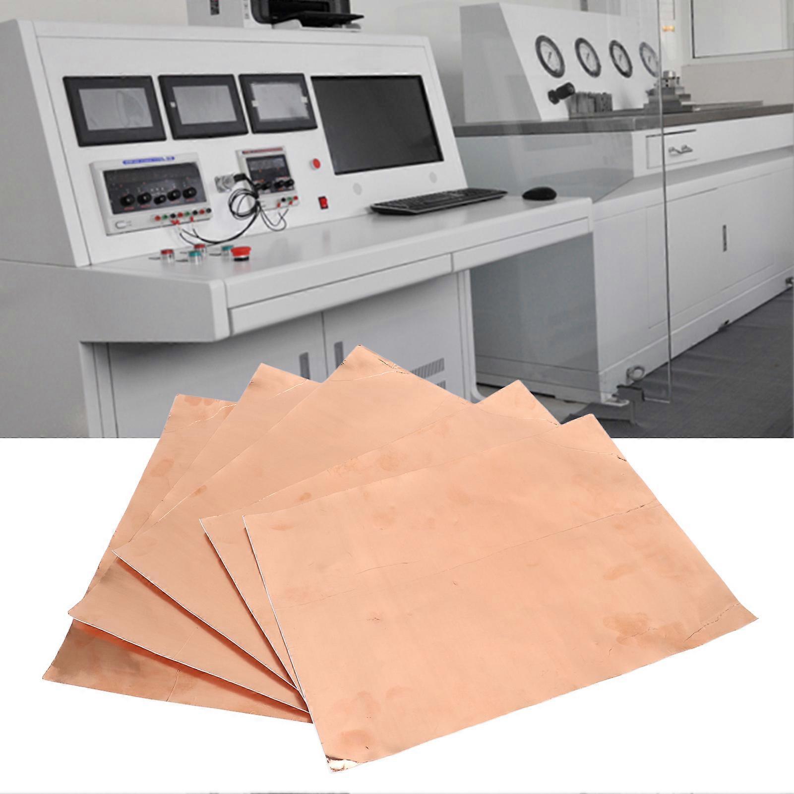 5Pcs Copper Foil Sheet Single Sided Conductive Shielding Paper Electromagnetic Isolation 
