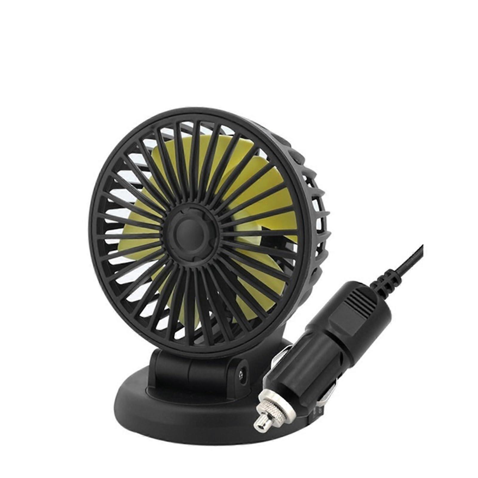 Car Double Head Folding Fan 360 Degree Rotation for Dashboard RV Truck 12V