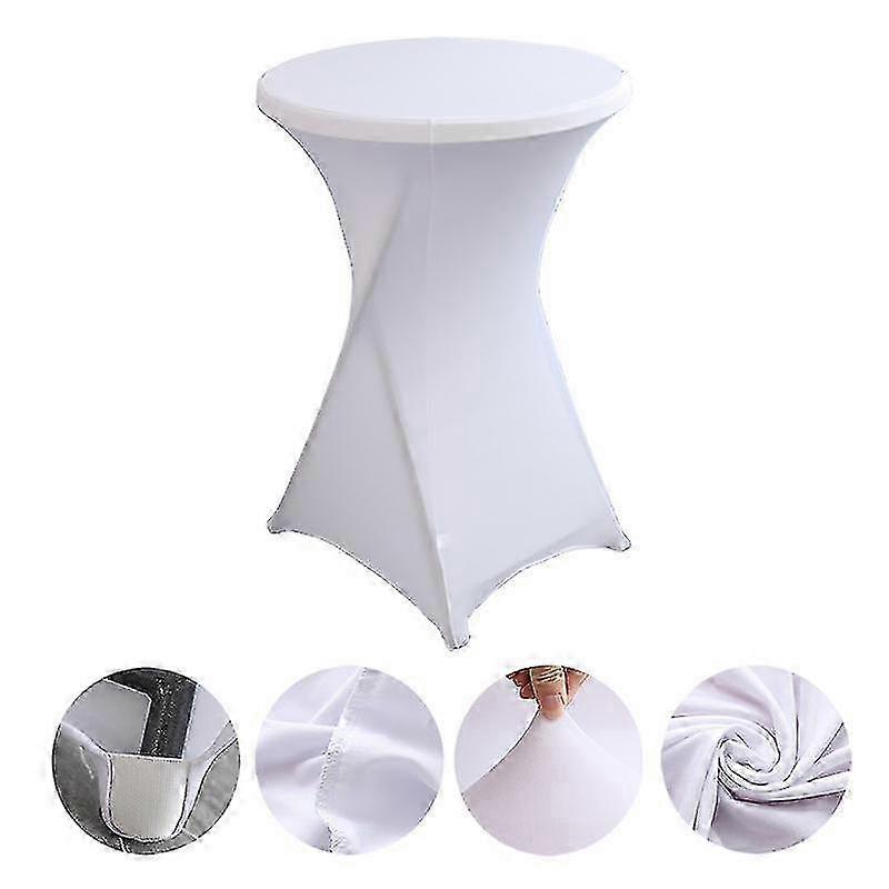 Black round table cover for parties, spandex four-way stretch 80x110cm
