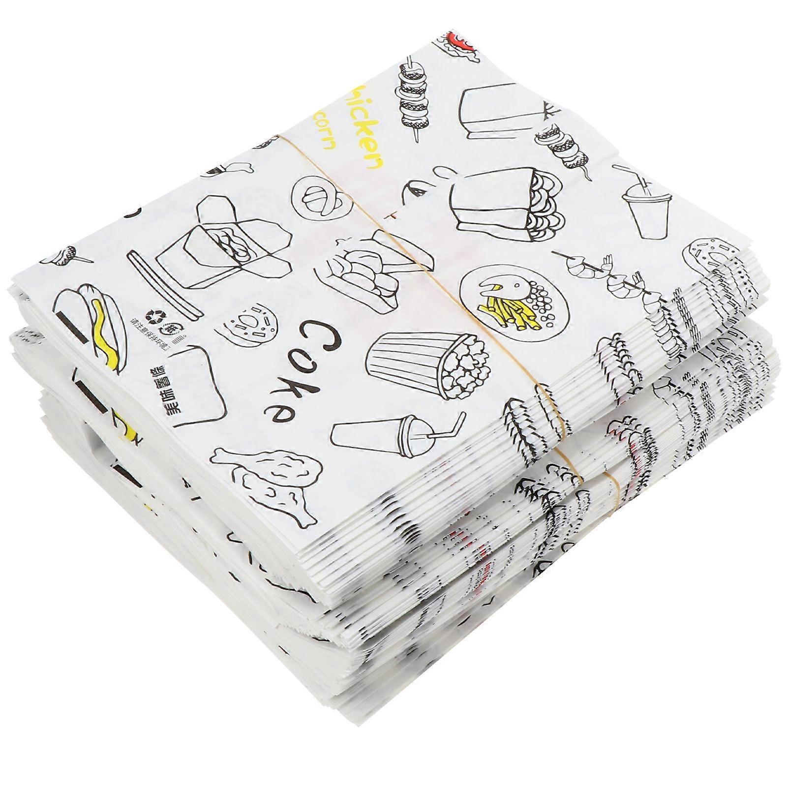 Snack Paper Bags Snack Takeaway Bags Rectangular Shape Assorted Color Temporary Container 300Pcs