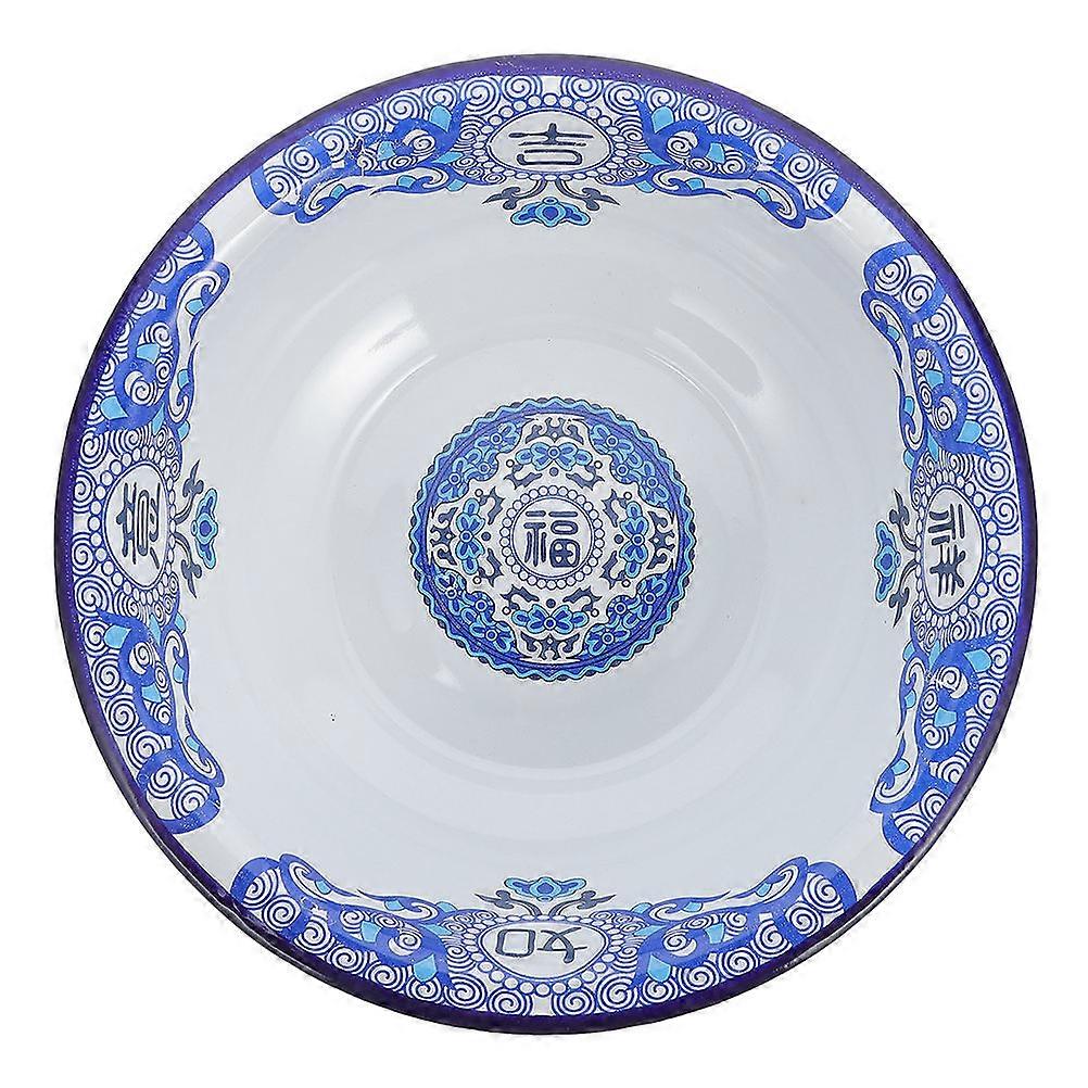 Retro Enamel Soup Basin Thickened Vintage Enameled Steel Serving Dish for Kitchen Dining and Salad Meals Safe