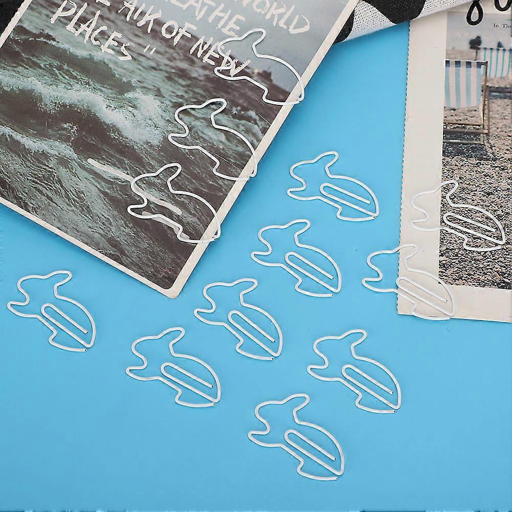 12Pcs Paper Clip Bookmark Folder Creative White Cartoon Rabbit Shape Binder Office Supply