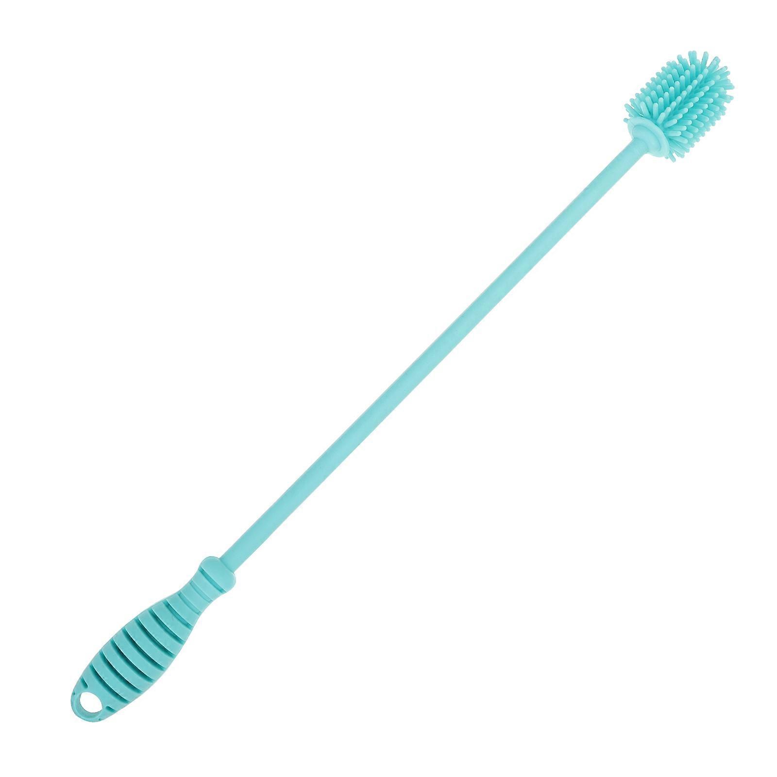 Silicone Bottle Brush with Long Handle, No Dead Angle Design, Heat and Corrosion Resistant for Food Jar Cleaning