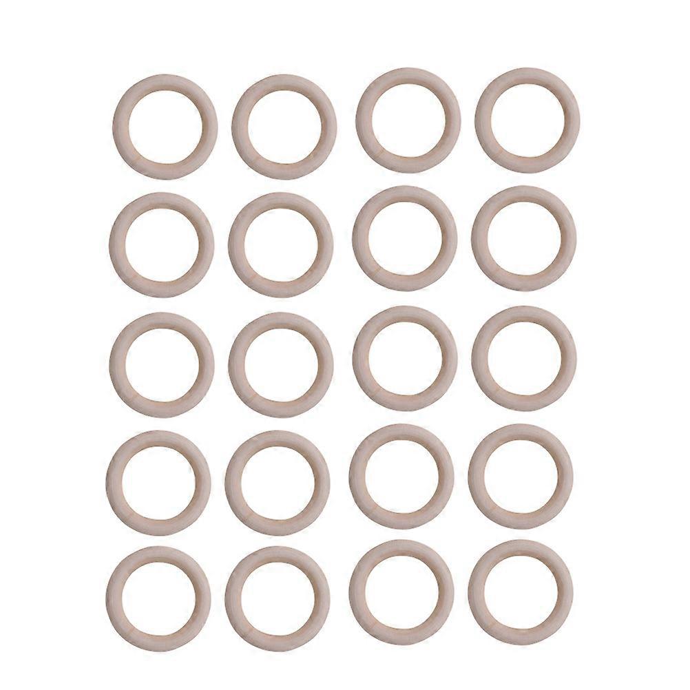 Beige Wood Rings for Baby Use Smooth Finish No Splinters 20 Pcs Craft Project DIY 55mm