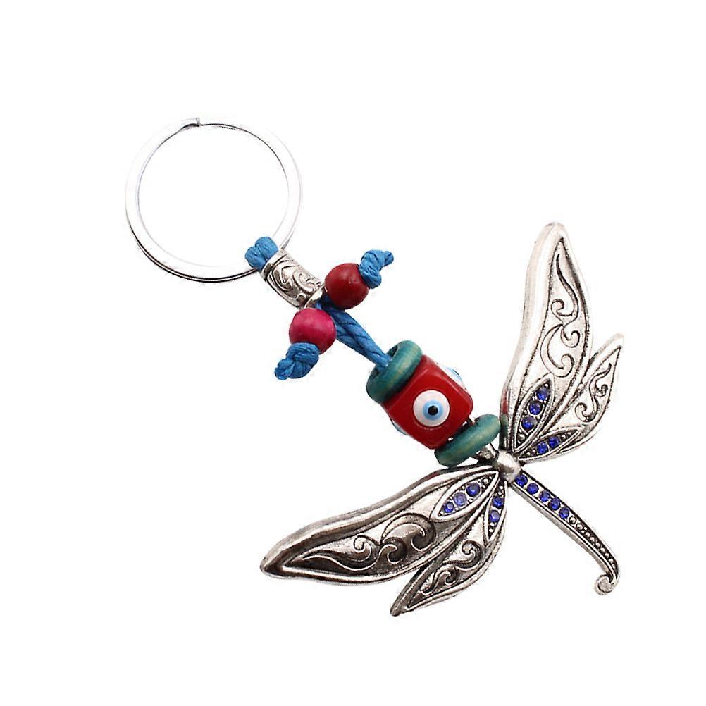 Durable Metal Key Chain with Butterfly and Bead Charm for Keys Multi Color 1 Pack