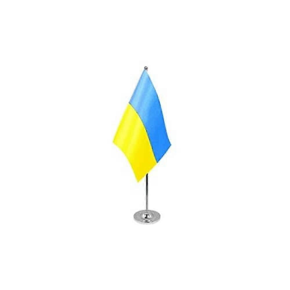 Ukraine Table Flag 22 x 15 cm Metal - Ukrainian Desktop Flag for Events and Decorations