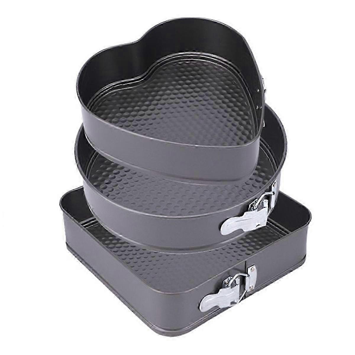 3Pcs Non-Stick Springform Cake Pan Set, Removable Bottom Leakproof Baking Pans for Baking Lovers