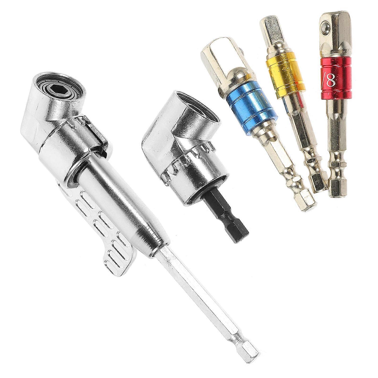 Right Angle Drill Attachment Impact Driver Socket Adapter For Home Appliance Repair Professional Mechanics 1 Set