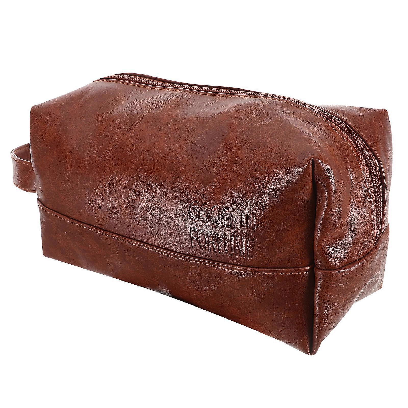 Durable PU Toiletry Bag for Men – Travel Essentials Organizer for Skincare, Makeup & Business Trips – Compact Toiletry Storage for Travel Accessories