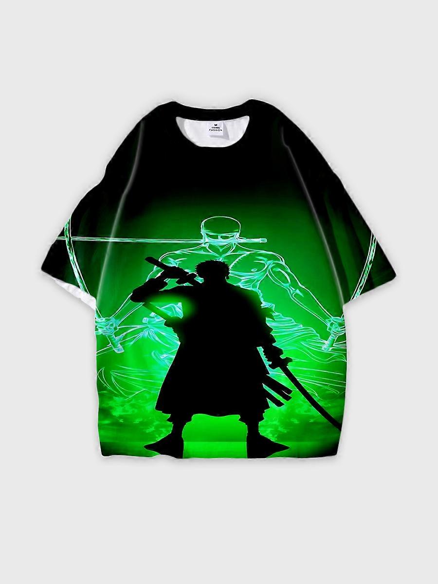 T-shirt girocollo Anime Role Pattern manica corta sciolta D1047