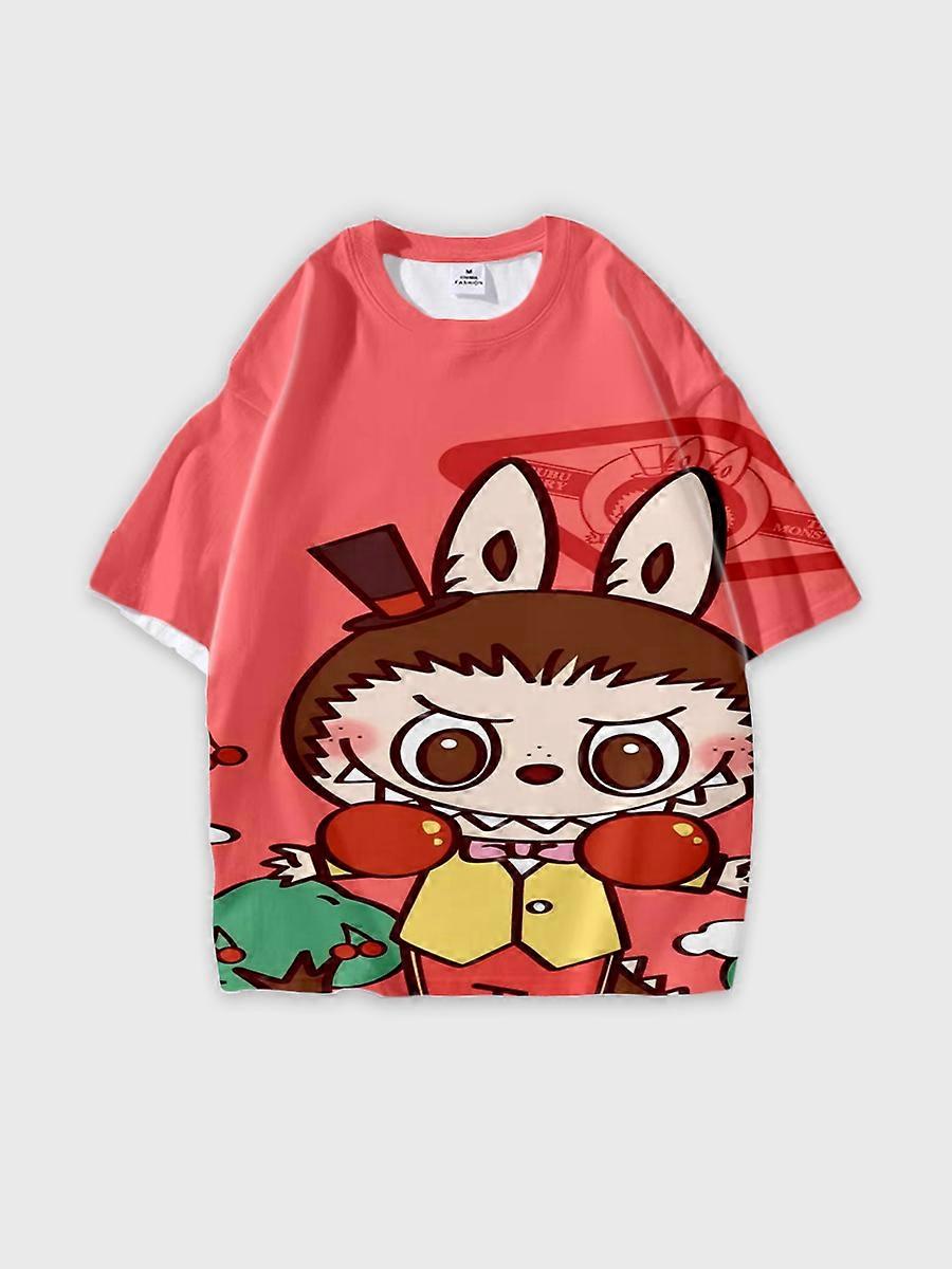 T-shirt round neck Pattern loose short sleeve K725