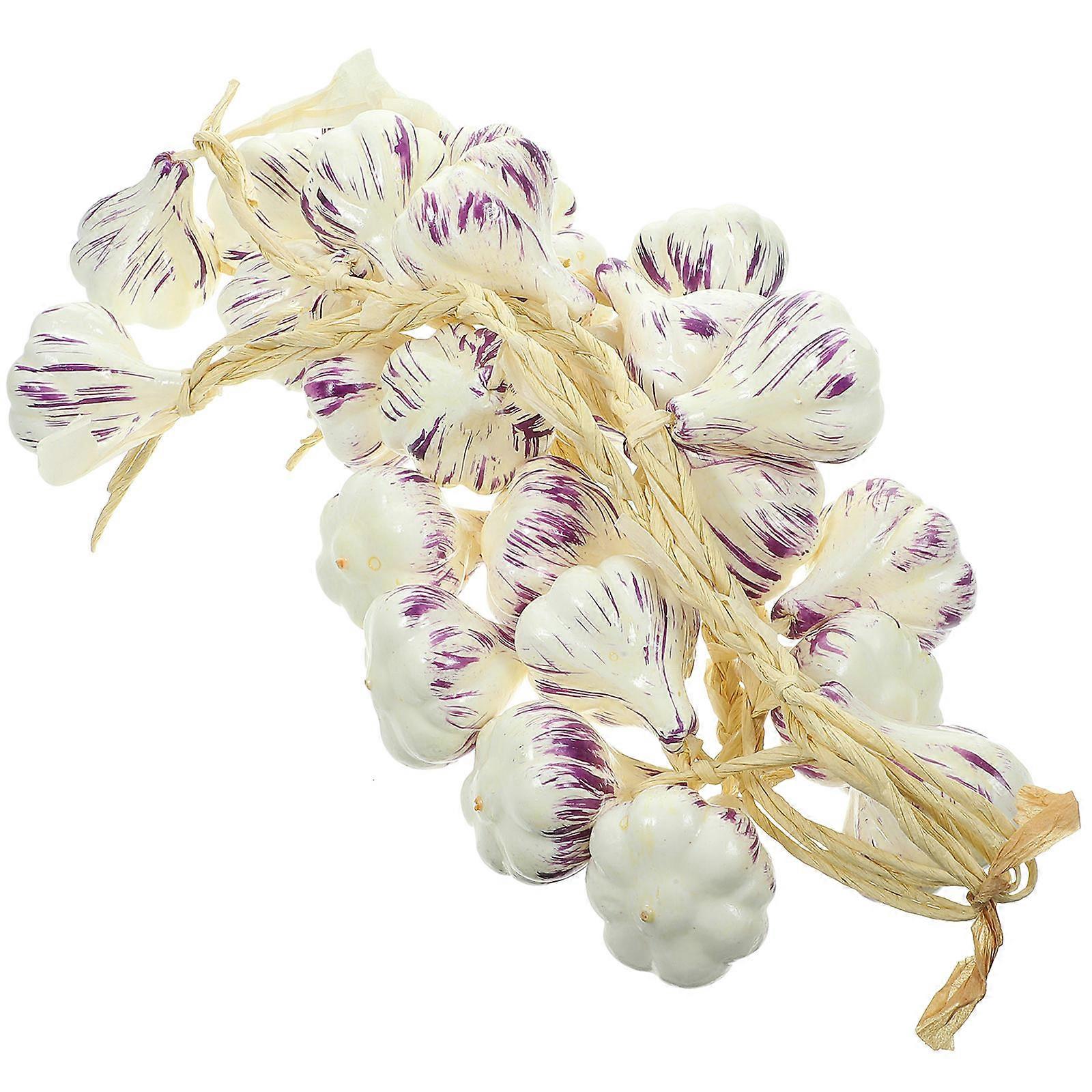 5Pcs Lifelike Fake Garlic Strings for Home Decor Multi Foam and Hemp Rope Wall Hanging