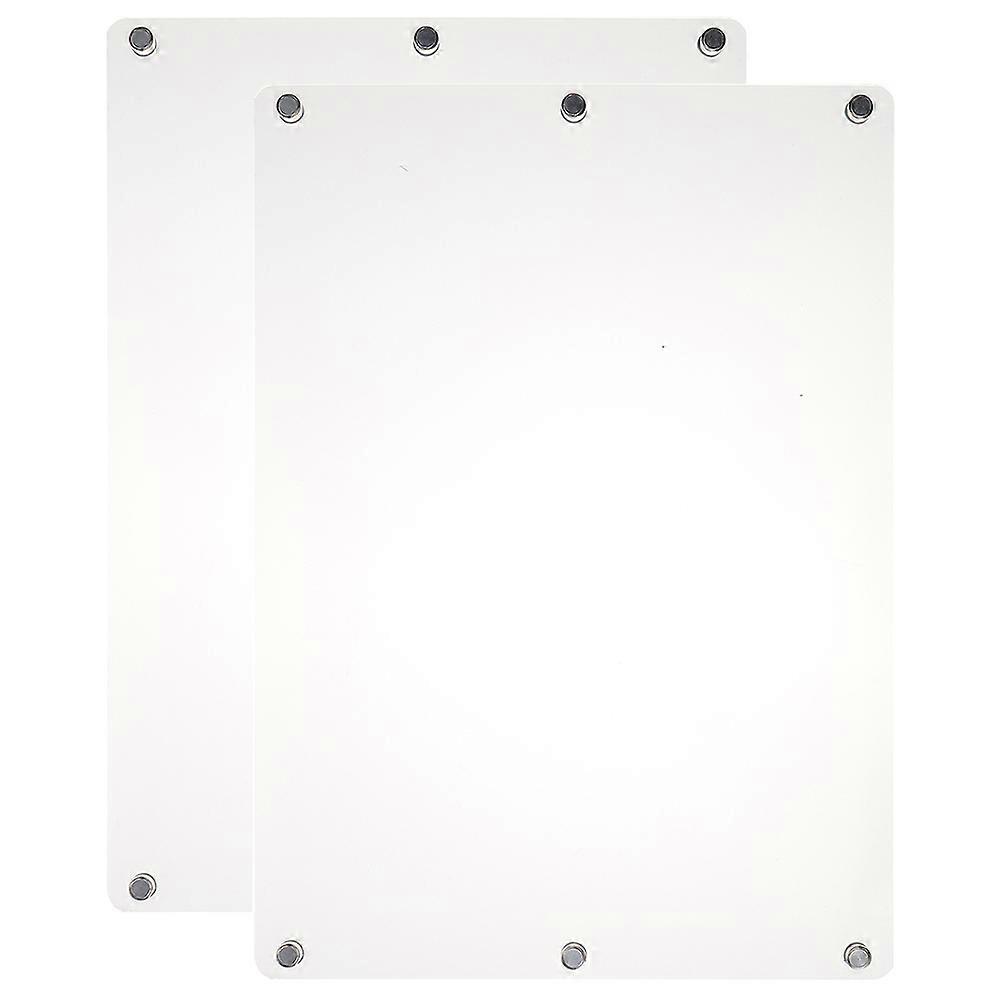 Transparent Magnetic Dry Erase Board for Fridge with Acrylic Material and Magnet Design for Home Use 2Pcs