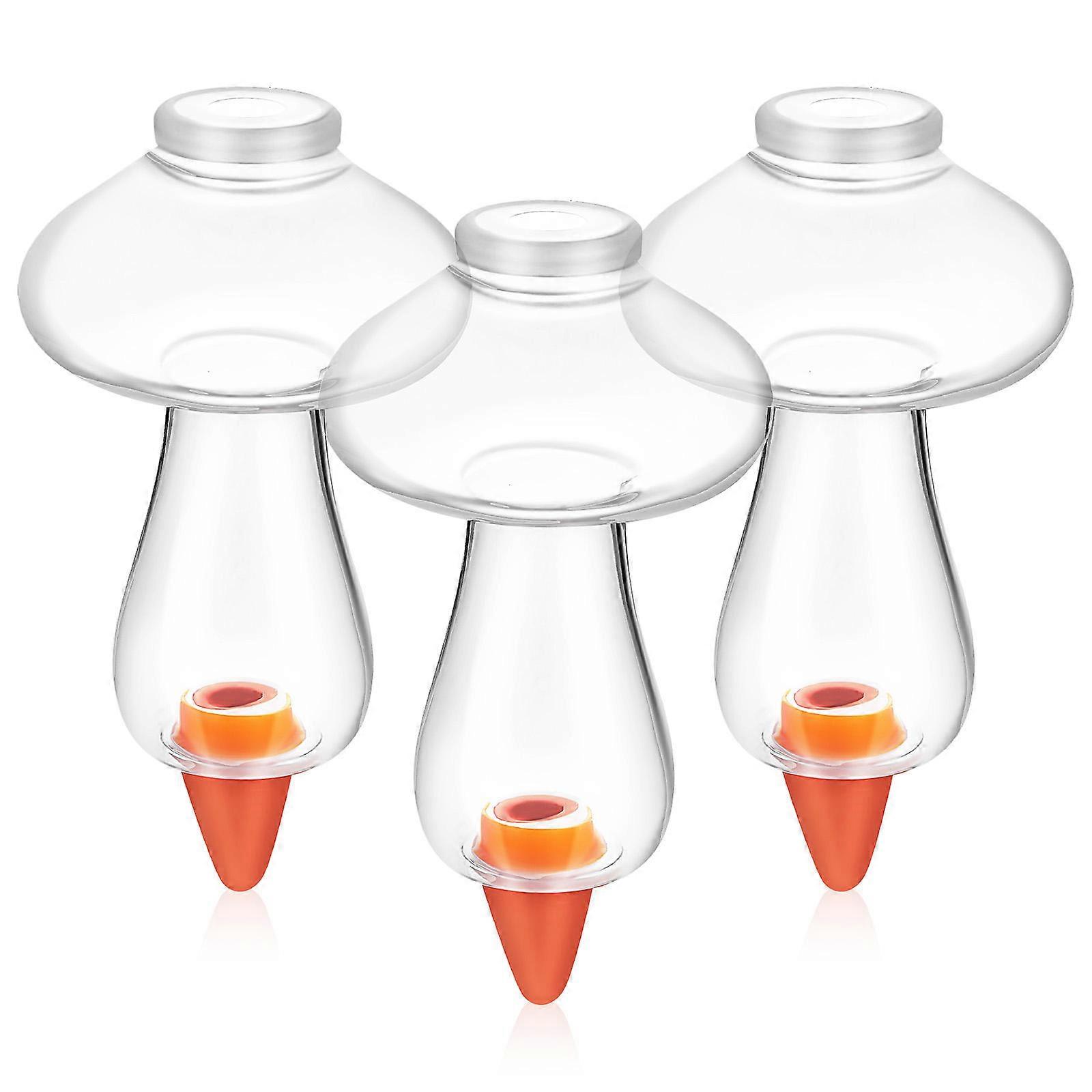 3pcs Self Watering Spikes, Mushroom Shaped Clear Watering Globes for Potted Plants, Versatile Use