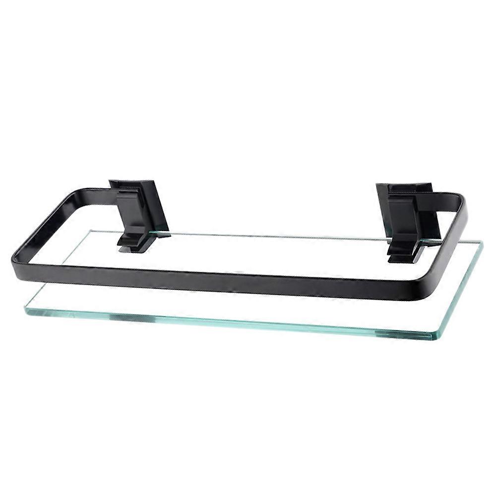 1pc Bathroom Glass Single Layer Storage Shelf for Cosmetic and Toiletries Holder