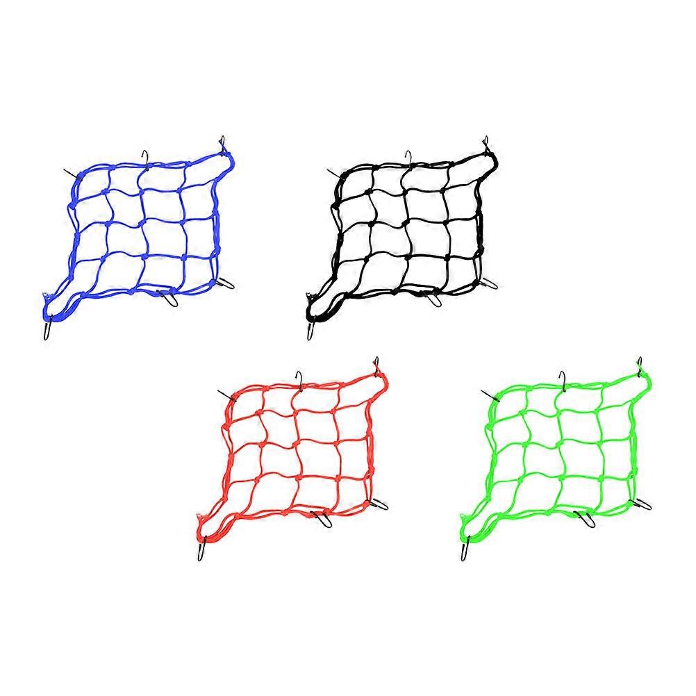 4Pcs Elastic Bungee Cargo Net Square Shape For Fixing Luggage On Motorcycles And Bikes 26X26CM