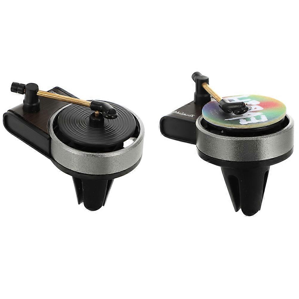 Air Freshener Turntable Air Freshener Retro Record Machine Shape Car Adornment Driving Size 6.00X5.50X4.20CM 2 Sets