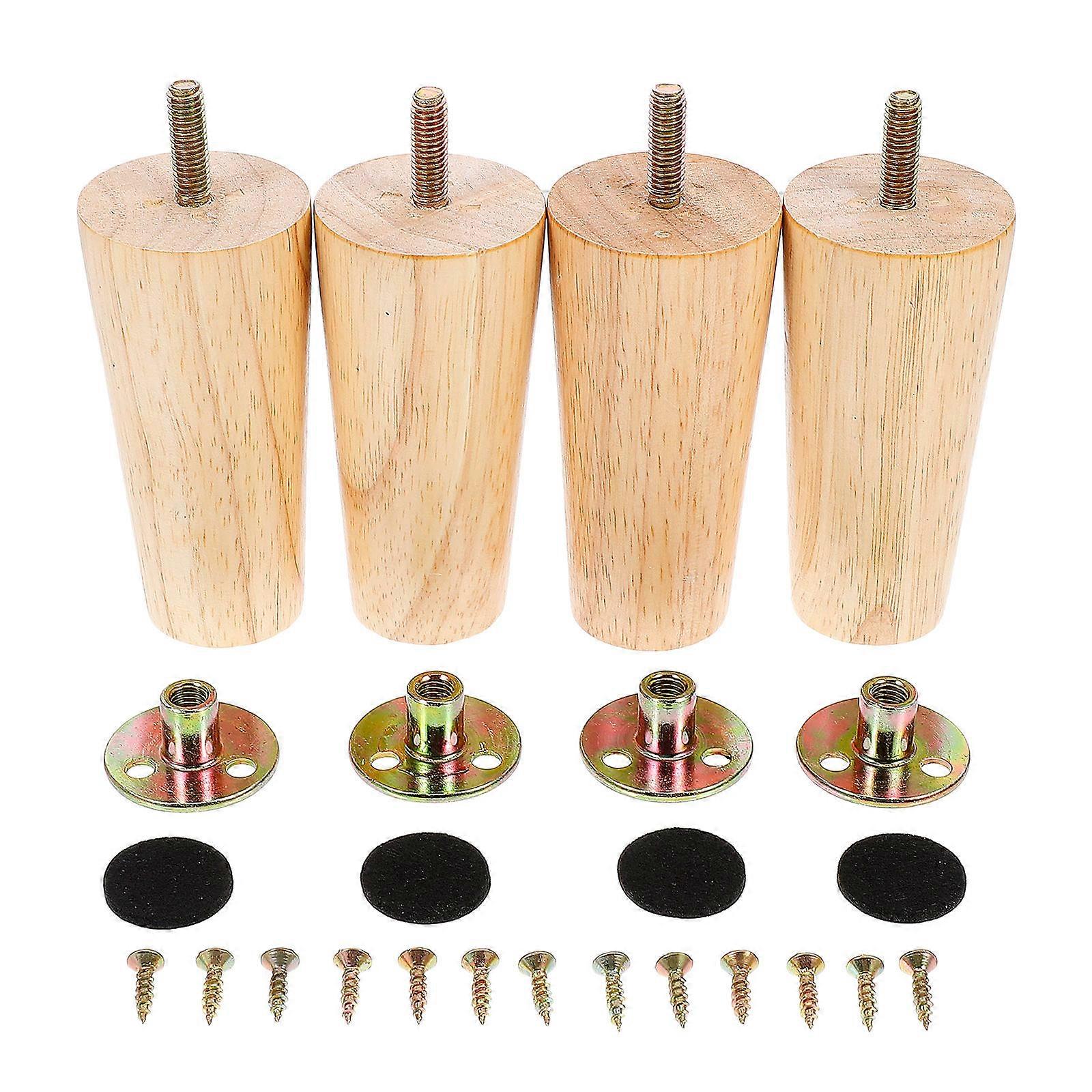 Sturdy Sofa Replacement Legs with Elegant Design for Home in Ivory Color Suitable for Various Furniture 4 Sets