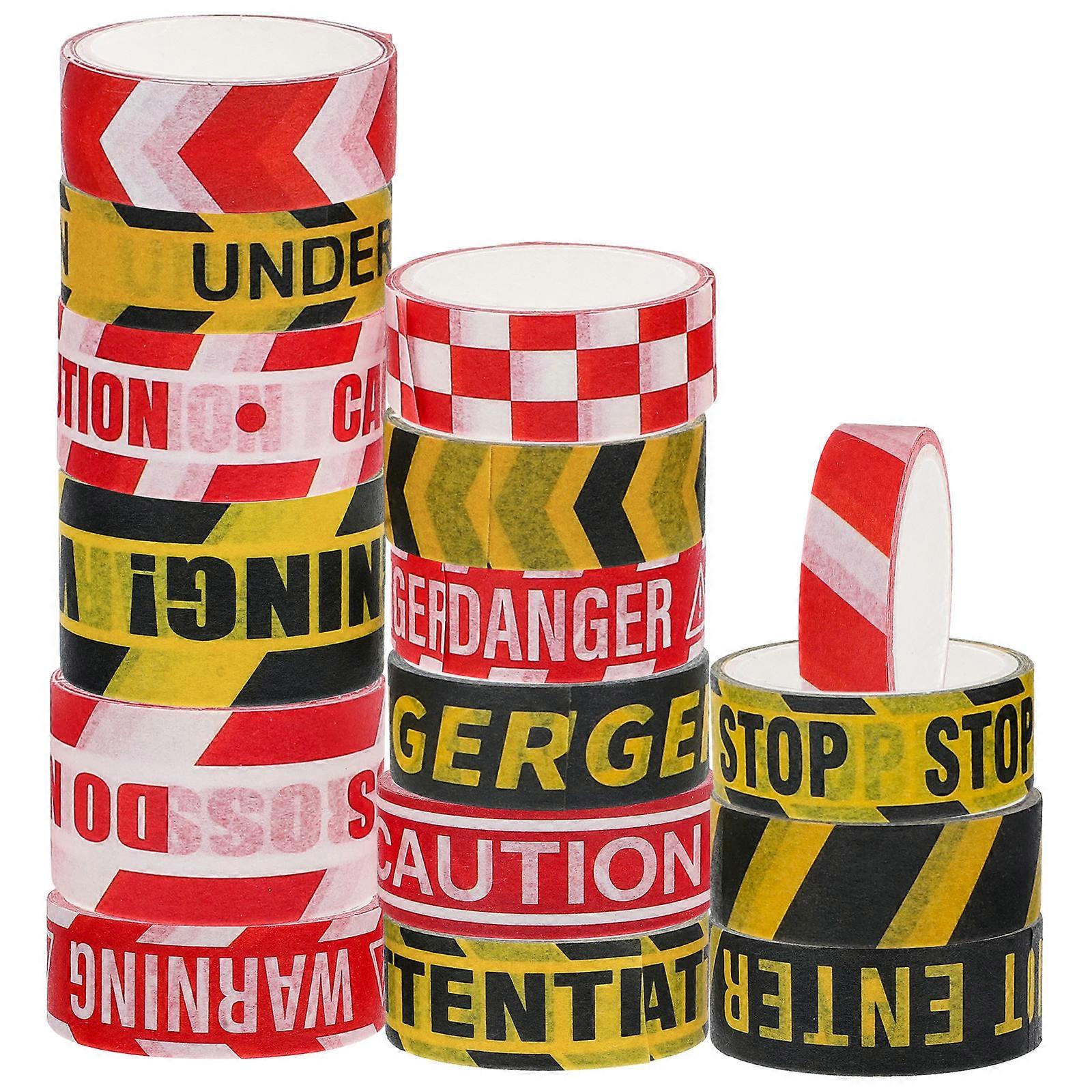 Multi Colored Washi Tape For DIY Projects Holiday Events Perfect For Teens 16 Rolls Of Decorative Warning Tape