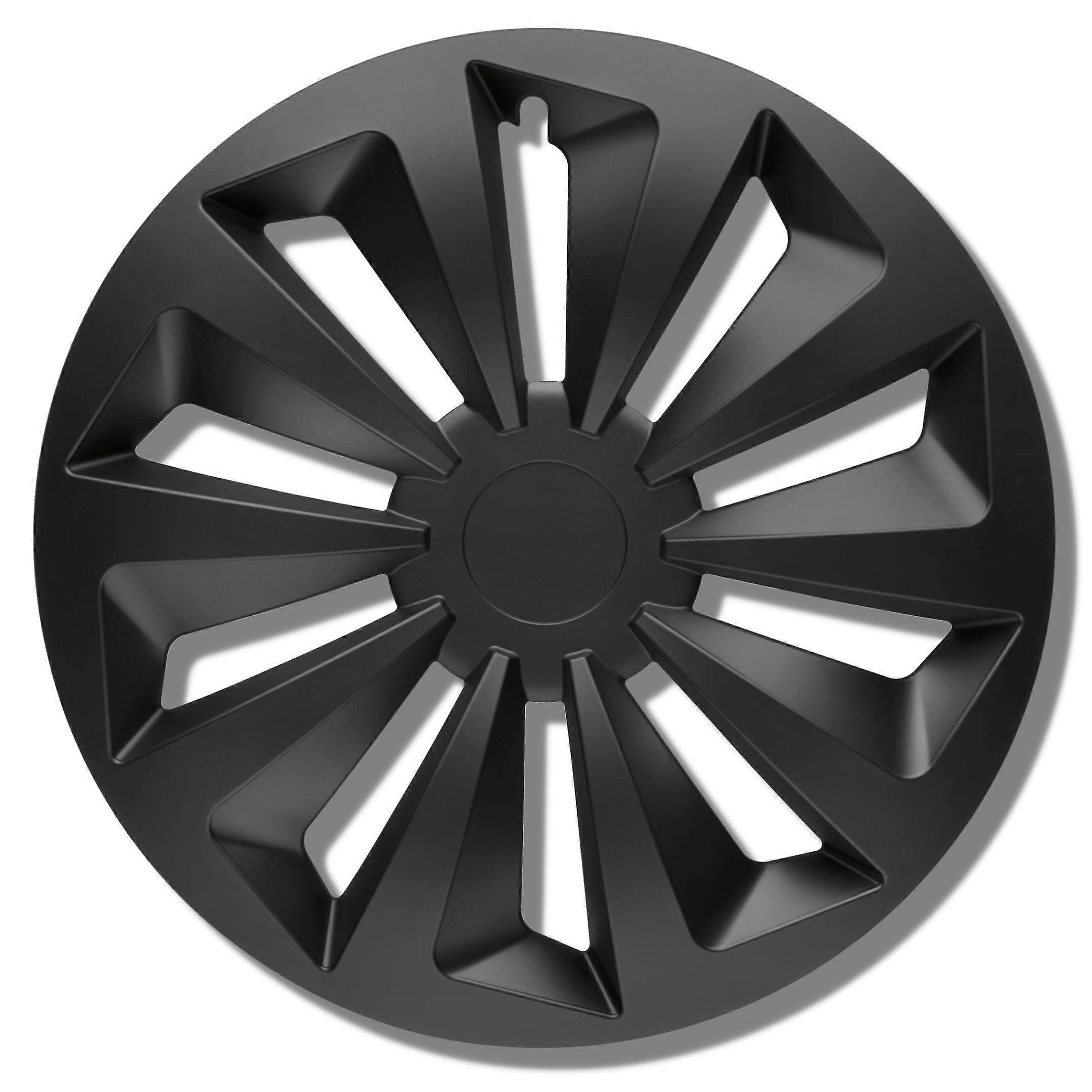 15 Inch Hub Caps – Set of 4 Black Wheel Trims Compatible with Most Car Brands