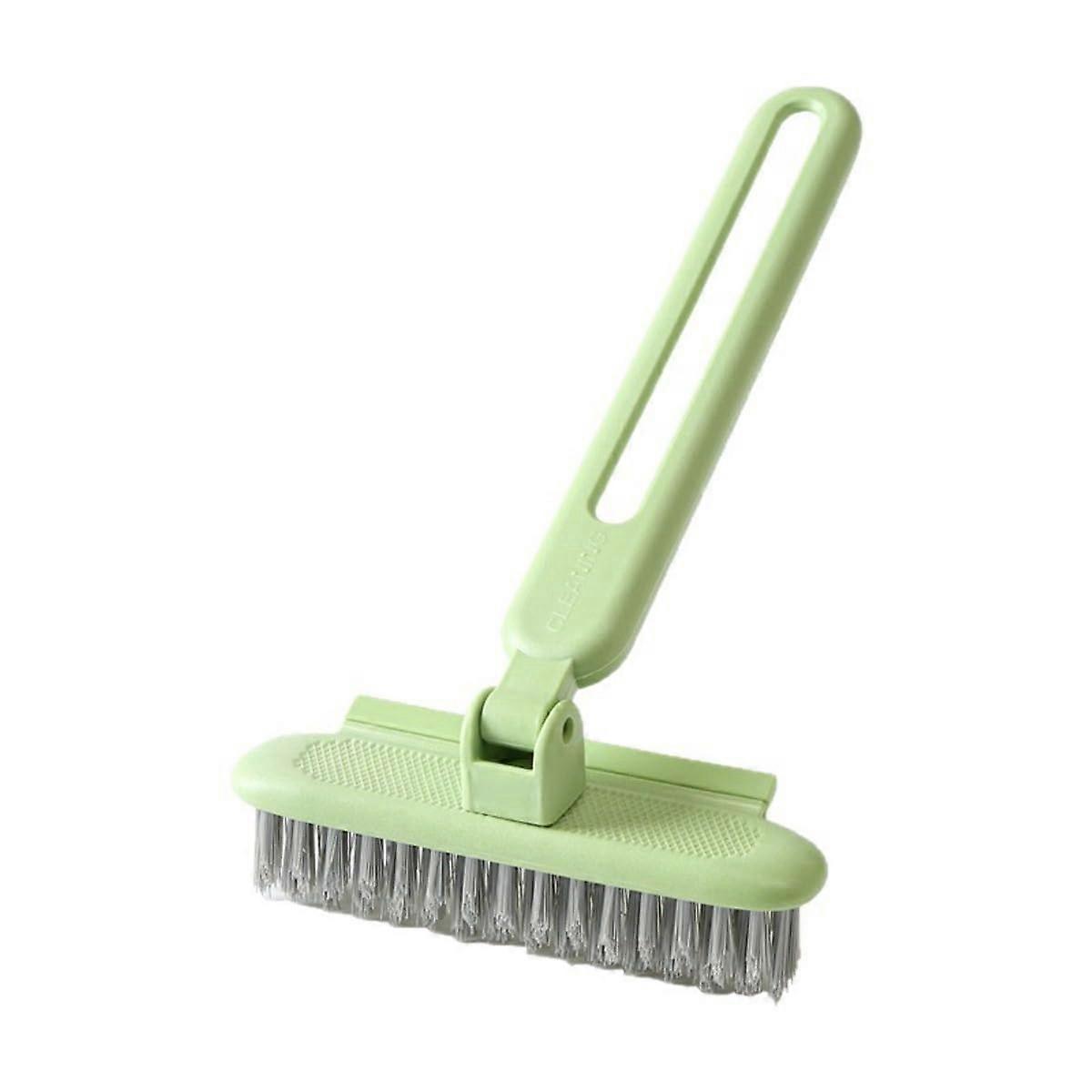 360° Rotating Cleaning Brush – MultiAngle Gap Tile Brush – Builtin Hair Clip – VShaped Bristles (Green)
