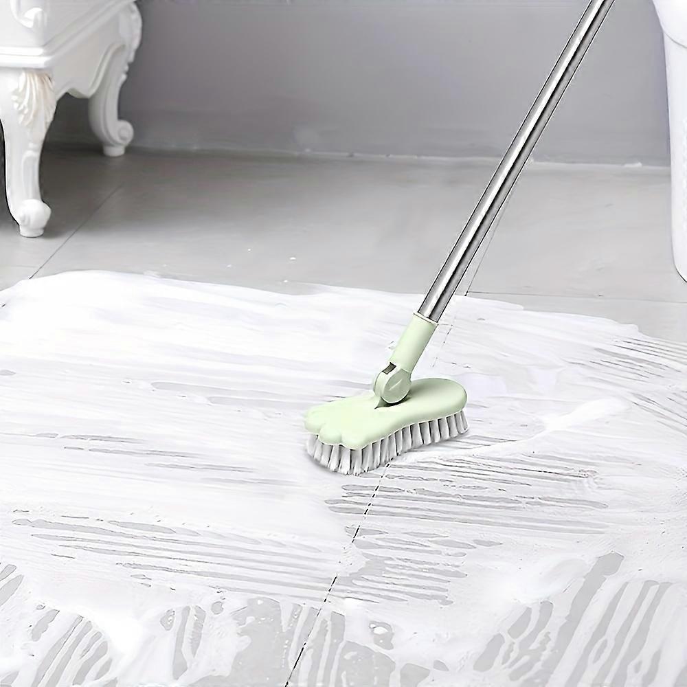 120Cm/47.2Inch Long Handle Frosted Brush with Rotating Brush Head, Adjustable Pole, Small Shower Tile Grouting Brush
