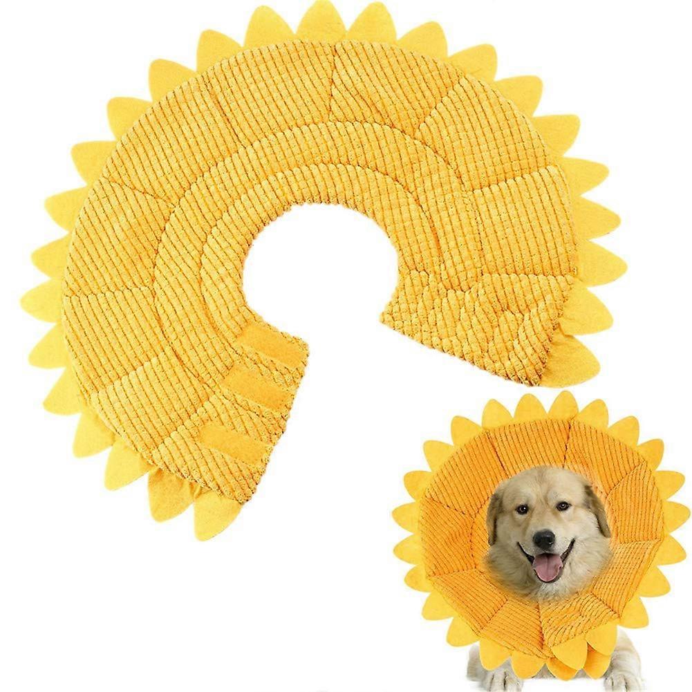 Dog Collar Protective Collar After Surgery Cat Recovery Collar Cat Collars Cone for Dogs Adjustable Pets Cones Yellow L