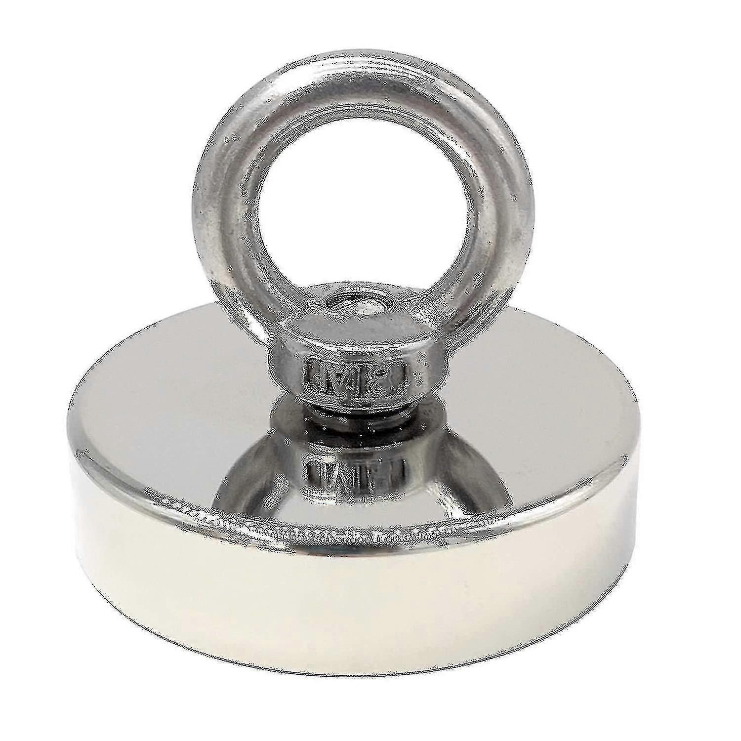 Poderoso ímã de neodímio de 120 kg para pesca magnética - 60 mm com ilhó