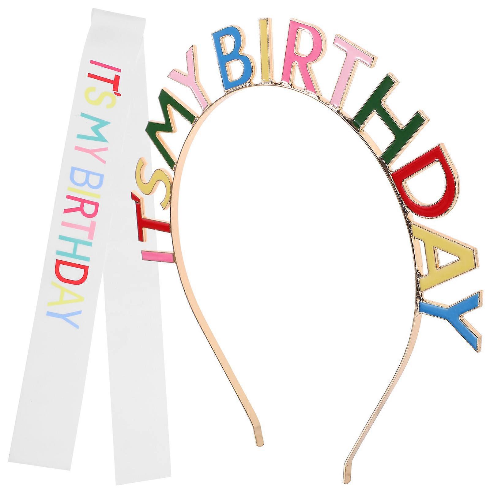 Elegant Birthday Sash Crown Tiara Set for Women – Rhinestone Accented Celebration Decorations – Comfortable Reusable Kit