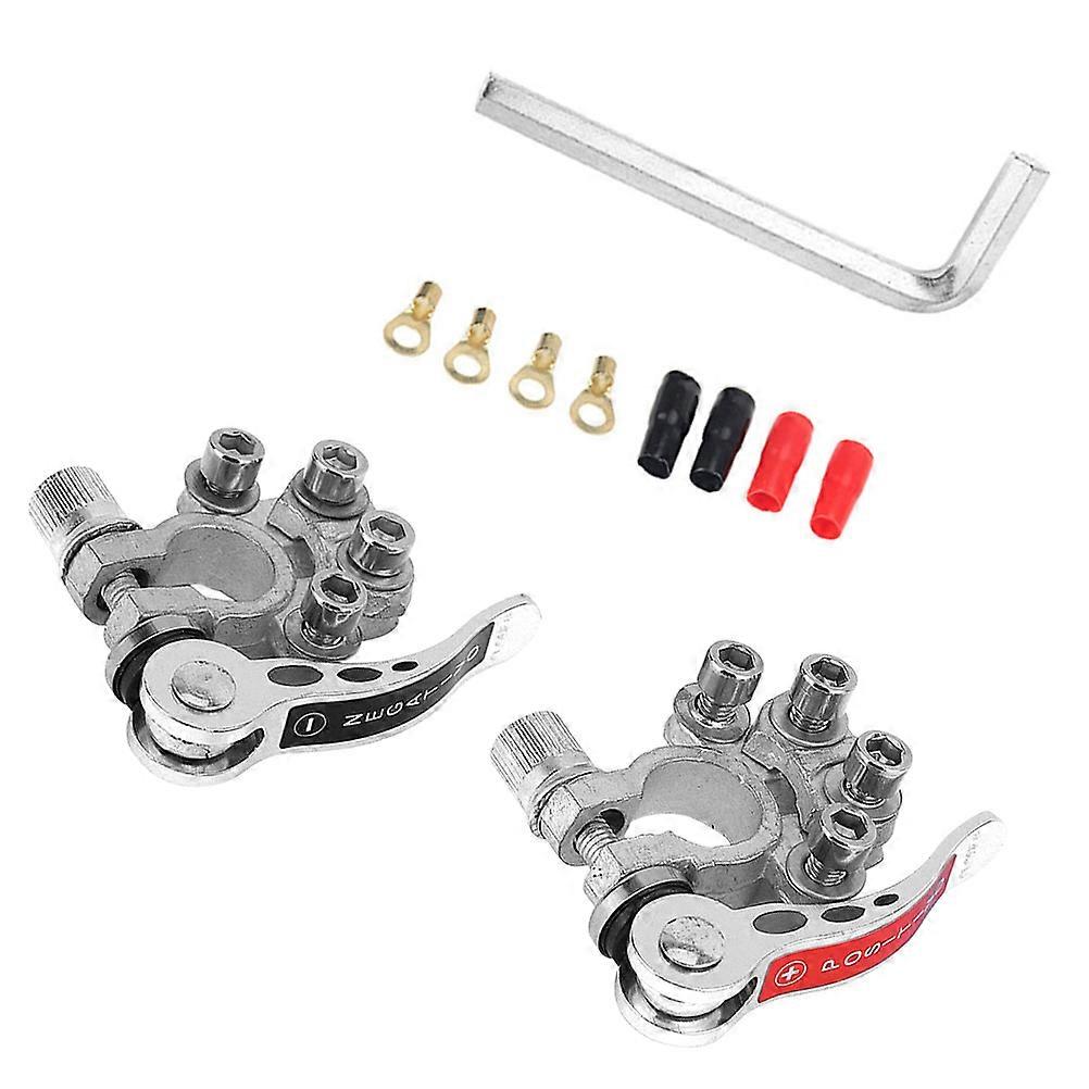 Car Type Terminals 1 Set Practical Quick Release Battery Terminals Installation Adapter Round Silver Designed For Vehicle Owners Efficiency
