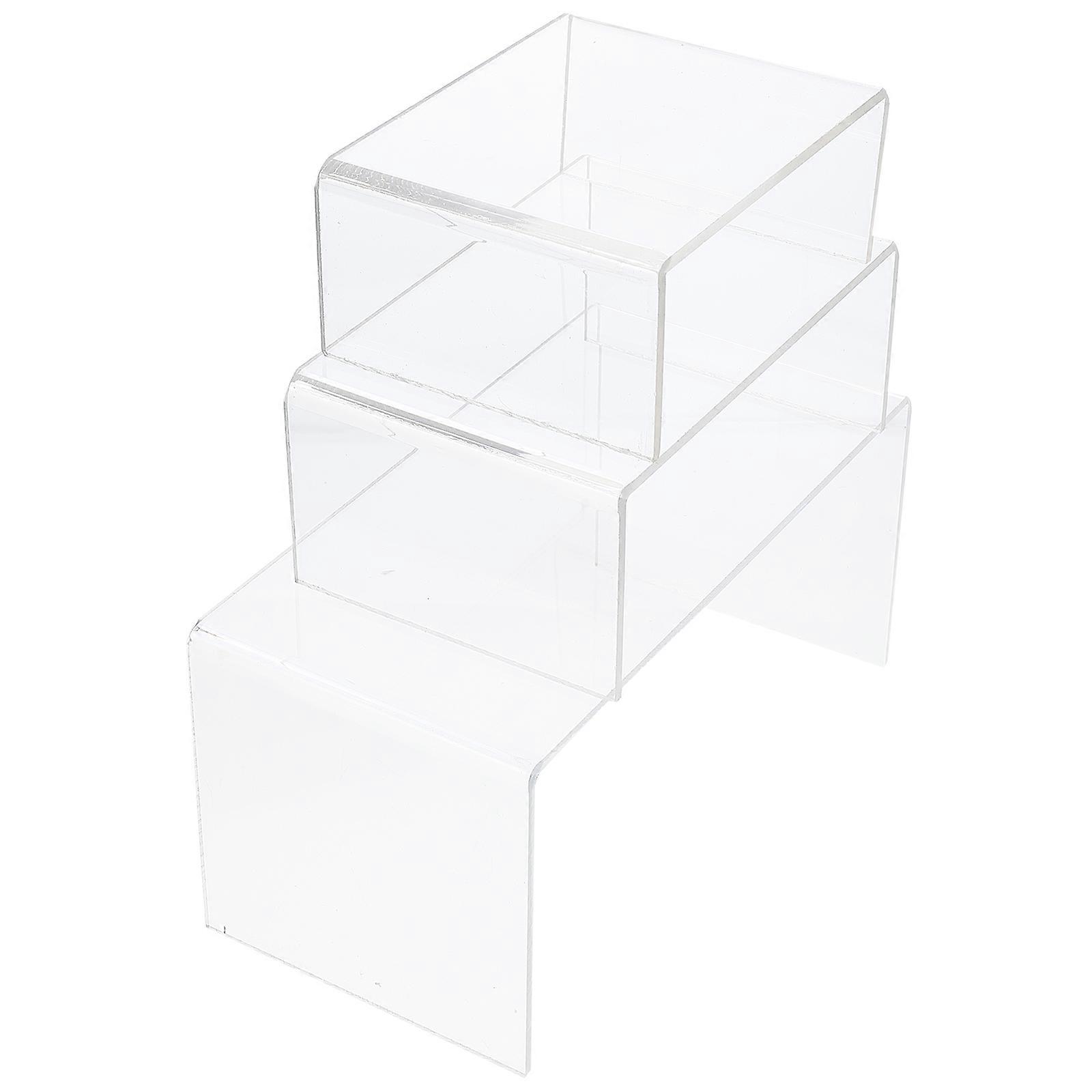 3pcs Acrylic Stepped Jewelry Holder & Perfume Display Rack – Transparent Design for Home Organization, Efficient Storage & Elegant Presentation