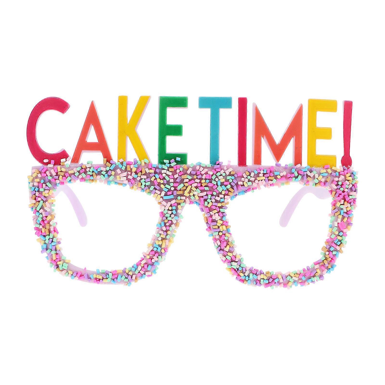 Funny Reusable Birthday Cake Theme Eyeglasses for Party Photo Booth Props – Festive Celebration Accessories for Family and Friends