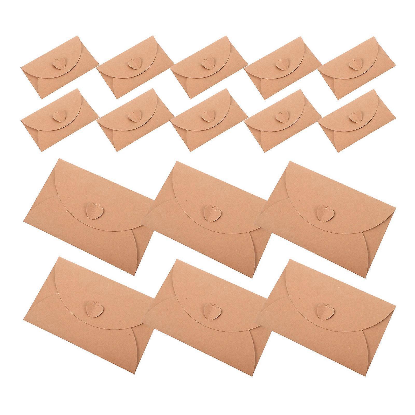 Mini Brown Envelopes Kraft 40Pcs Ideal For Invitation Sending Blessing Messages And Old Letters With Rectangular Design And Retro Style