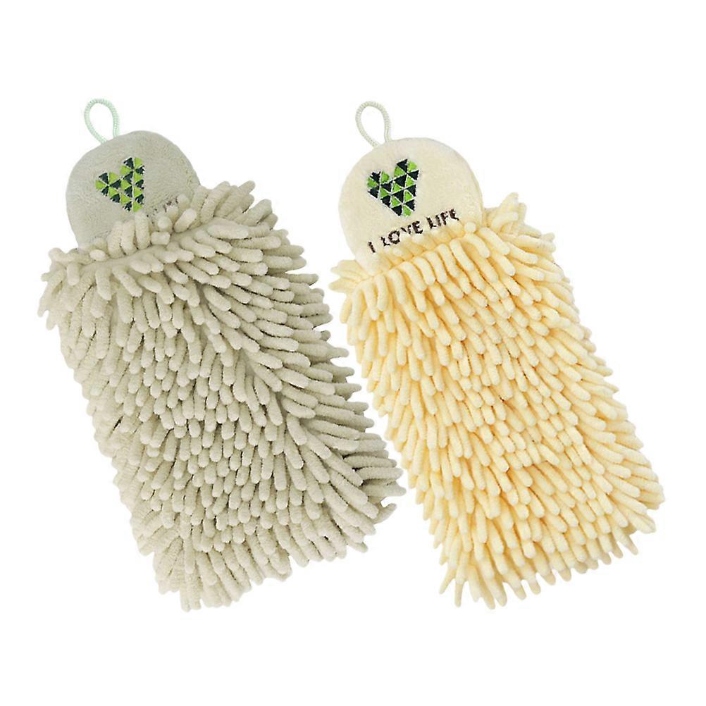 Here's a polished and professional product description based on your input:

 

**2pcs Super Fluffy Chenille Hand Towels – Quick Drying & Highly