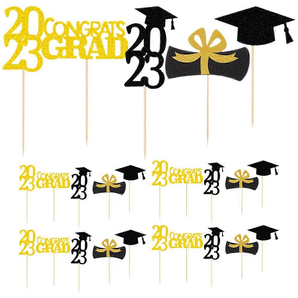 Graduation Theme Cake Decor 25Pcs Toppers Perfect For Desserts And Cupcakes Ideal For Celebrations In Various Shapes