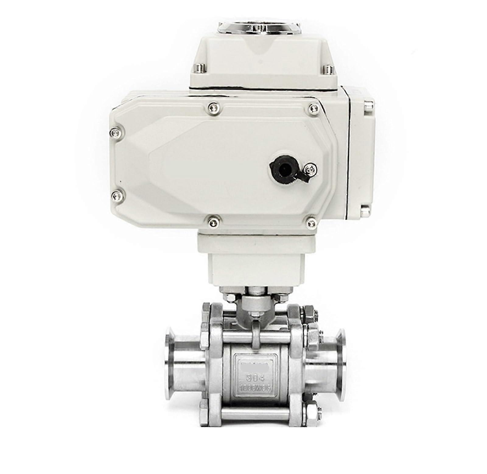 50 Electric TwoWay Platform Ball Valve Made of Stainless Steel Q911F16P with Three Clamping Sleeves (24VDC)