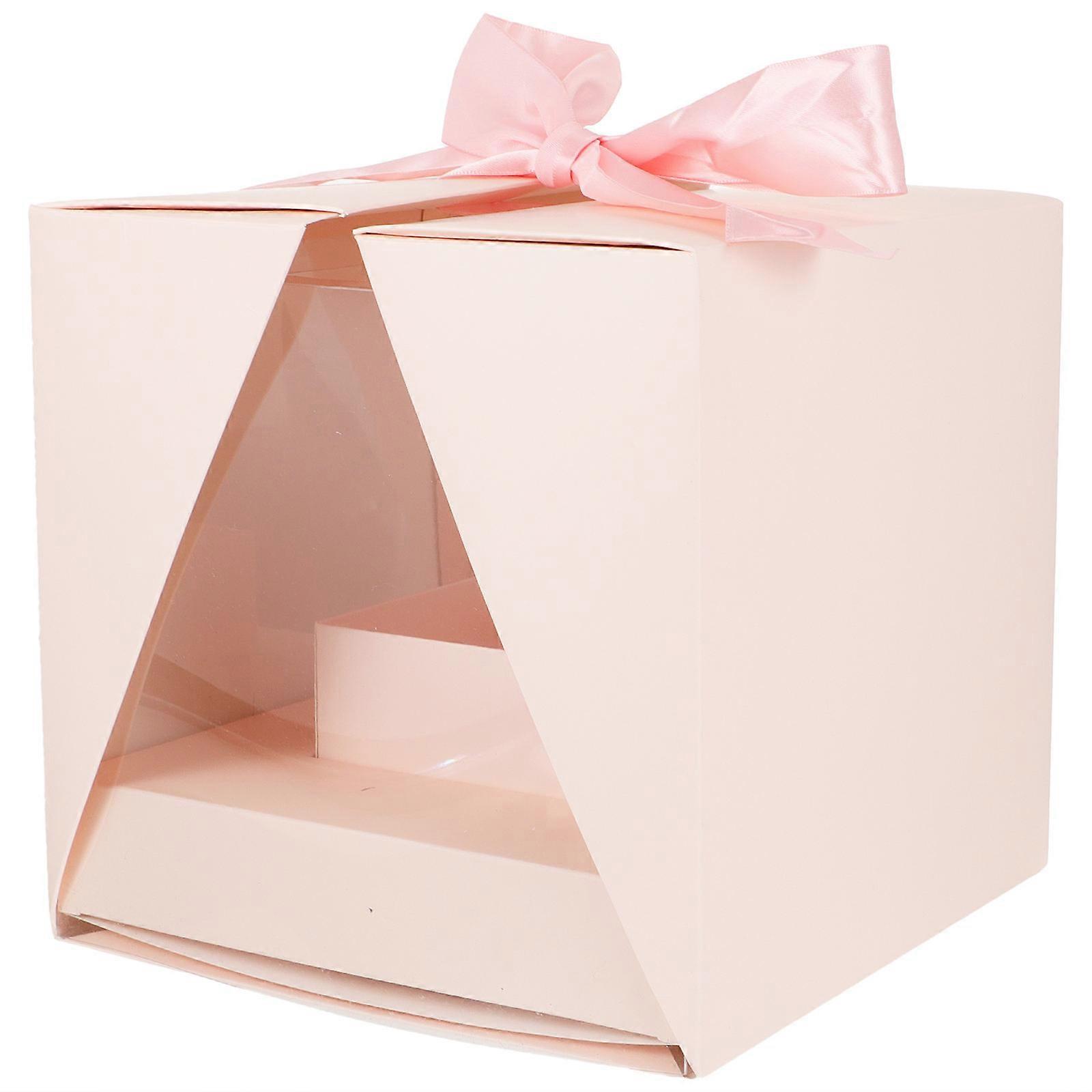 DIY Transparent Ribbon Flower Box For Floral Arrangement And Protection Crafted From PVC And Paper 1 Set
