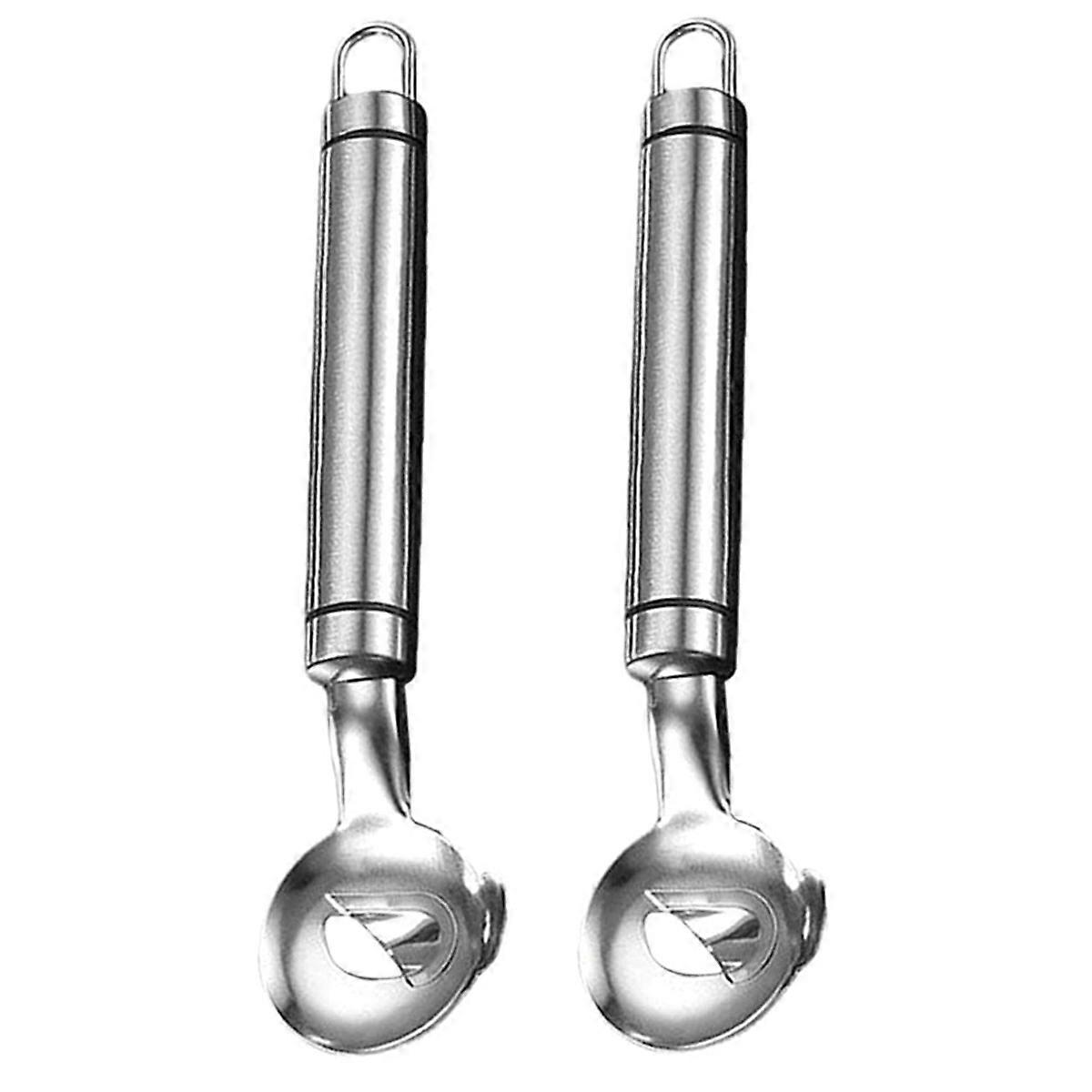 Stainless Steel Cactus Peeler and Spoon, Long-Handled Noodle Cutter for Kitchen, Multi-Purpose Cooking Tool