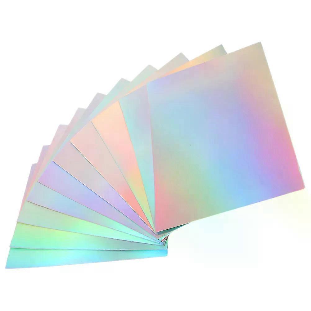 10 Sheets Cardstock Paper Metallic Rainbow Cardboard Handcraft Holographic for Thick Child Cardstock DIY Crafting Paper