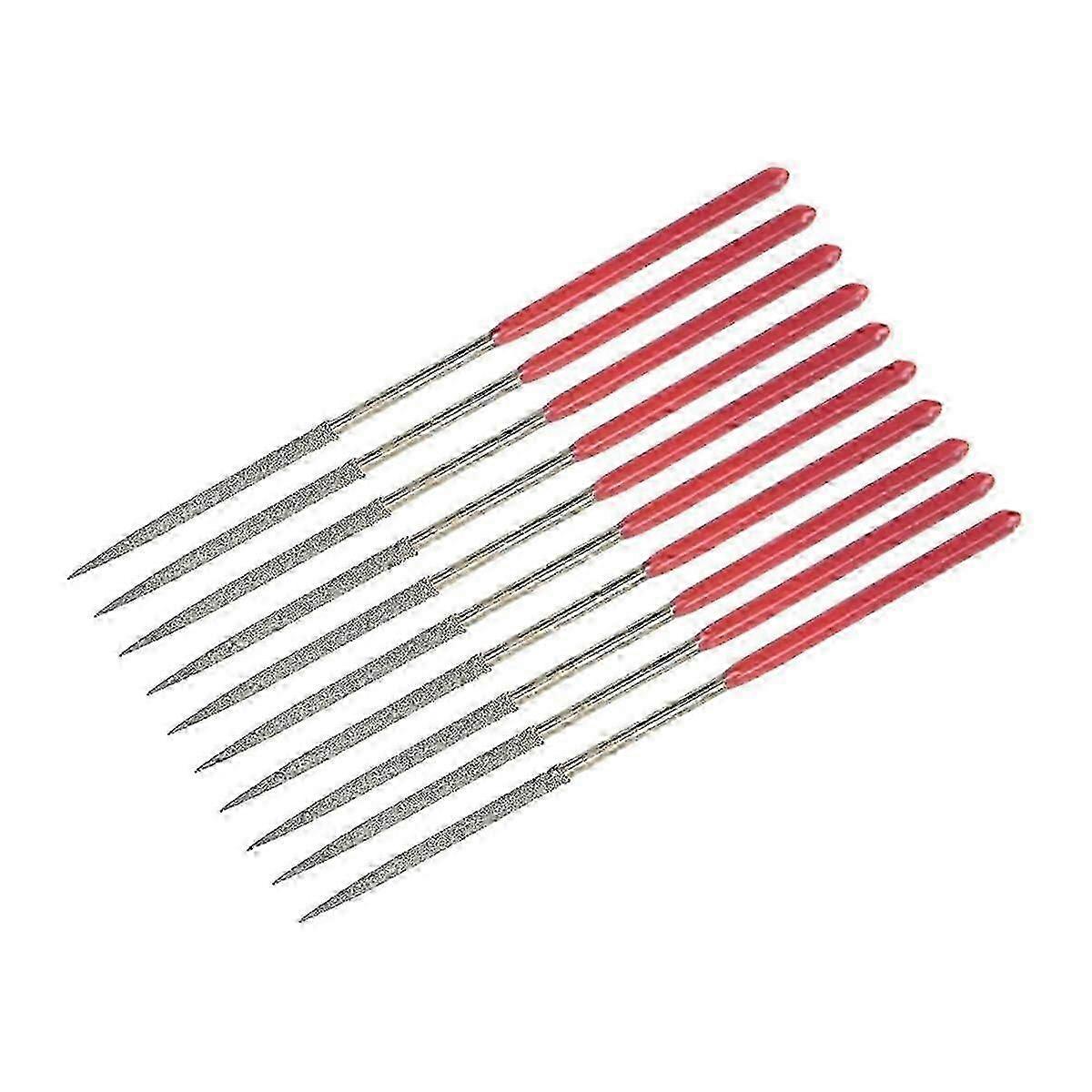 10pcs Round Diamond Needles File, 3mm X 140mm Round Diamond Needle File Set Compatible With Metal Stone Wood Glass Grinding