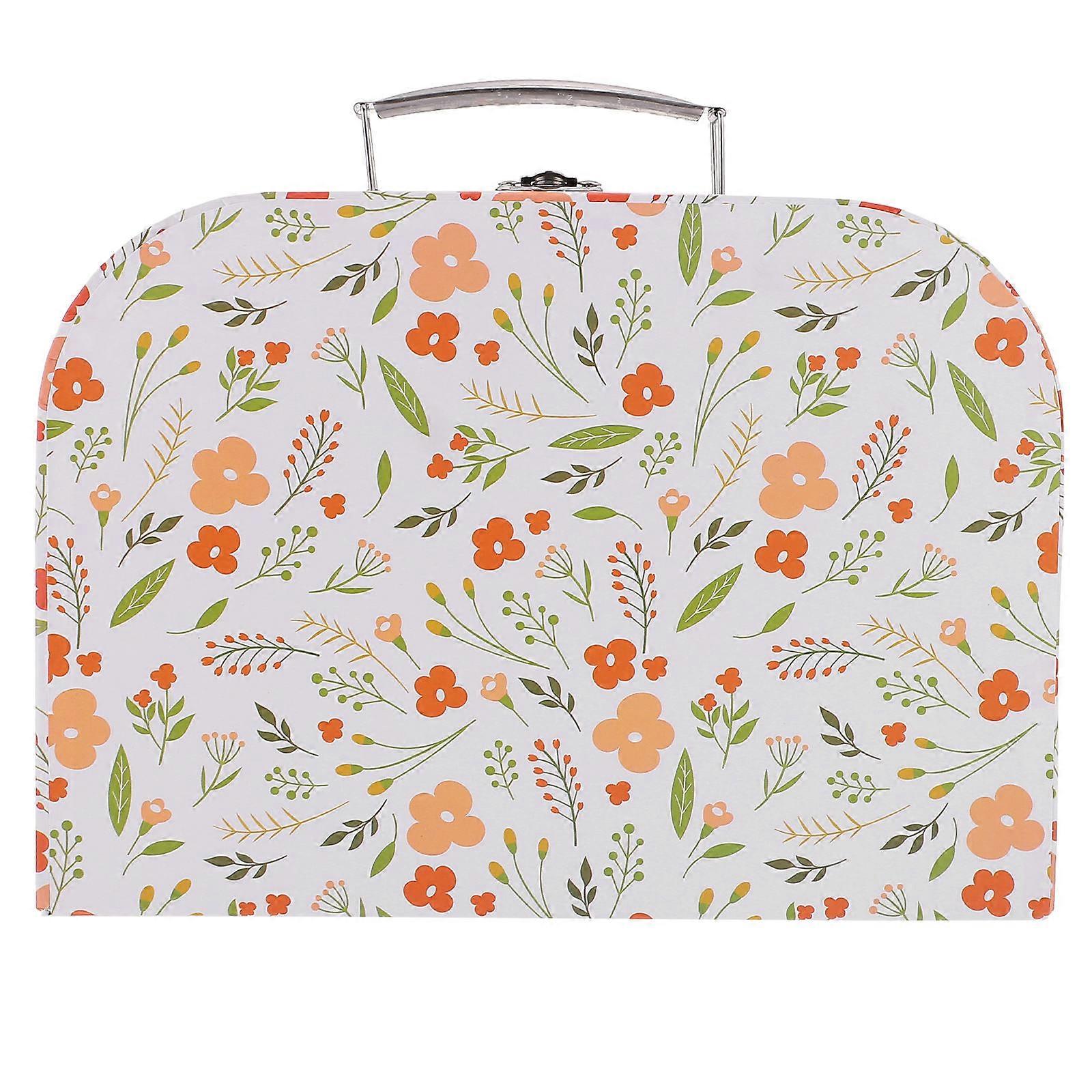 Home Decor Children Stationery Storage Box School Use Paper and Alloy Material with Handle Design 1Pack