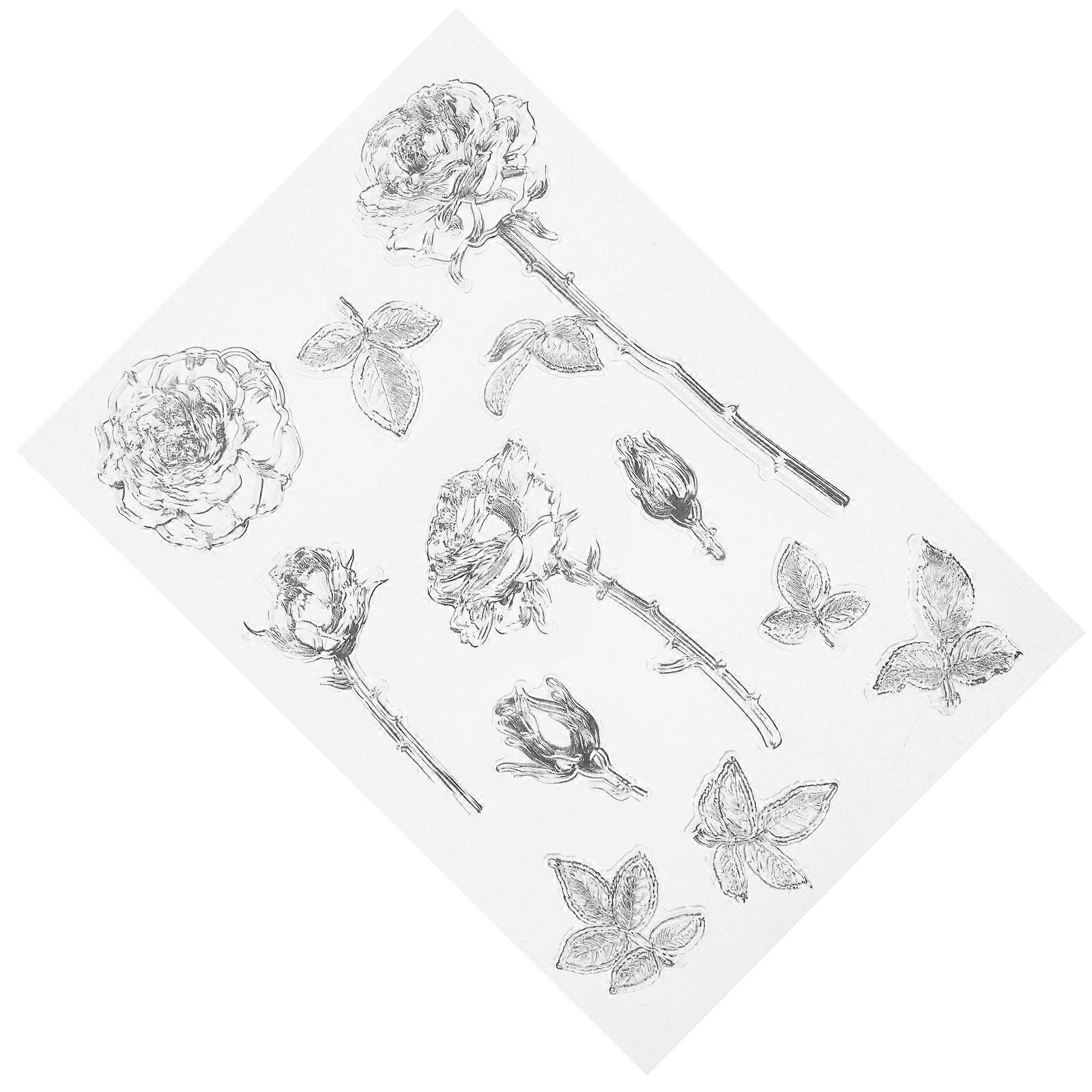 Floral Background Stamp Sheet for Handmade Craft and Journal Pages Silicone Material for Diy 1Pcs