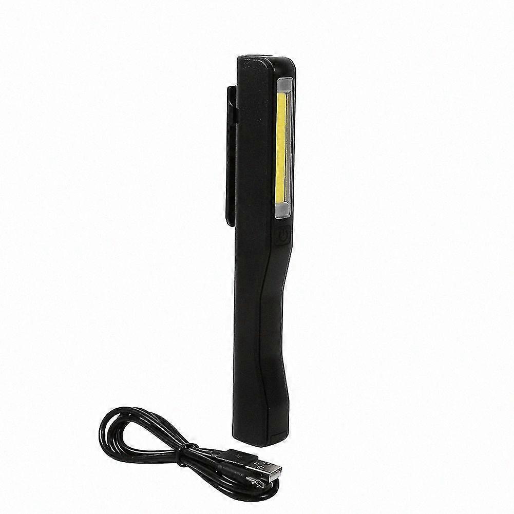 USB Rechargeable LED Work Light with Magnet and Clip, Portable Inspection Torch, Black
