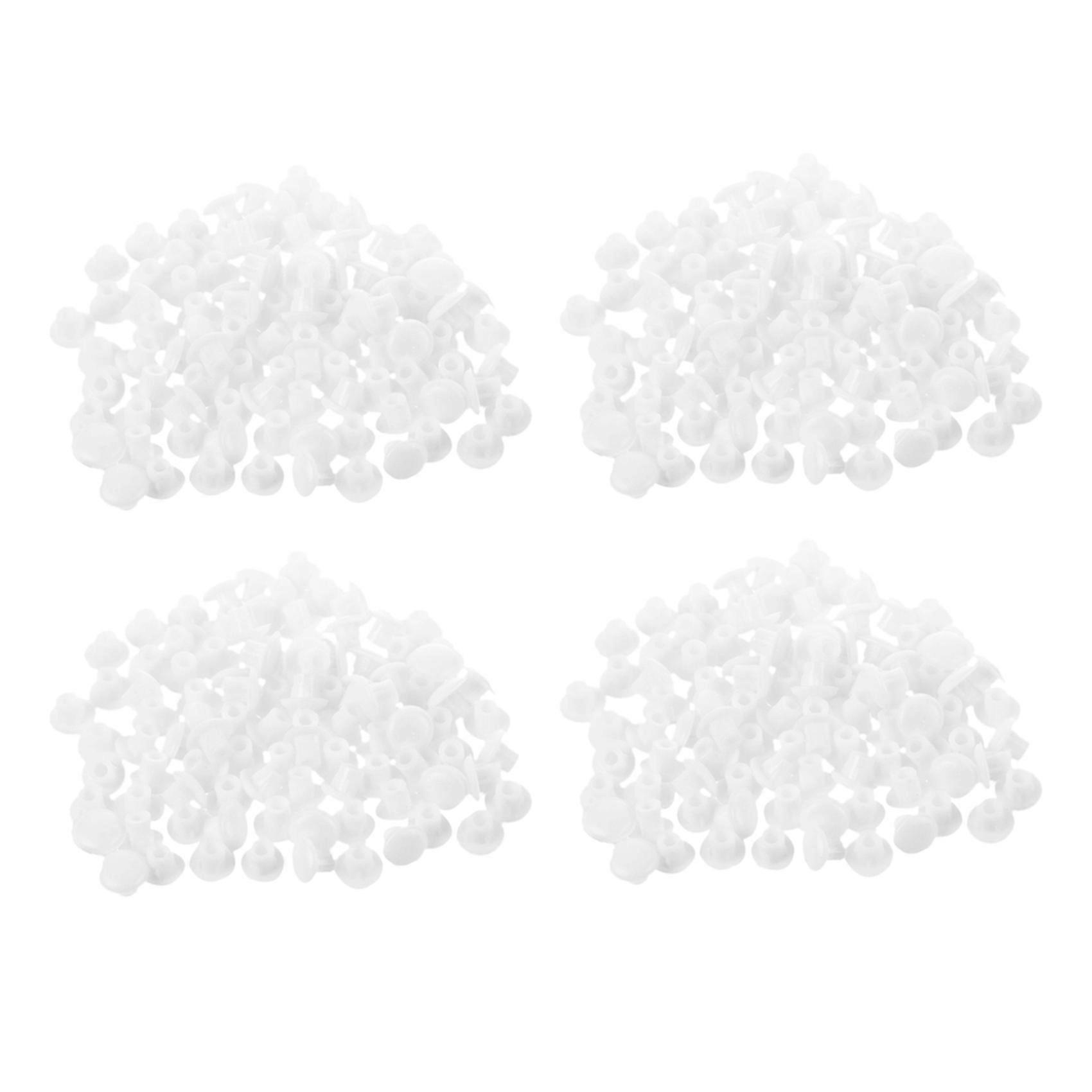 400 Pcs Decor 5 mm White Plastic Hole Drilling Cover
