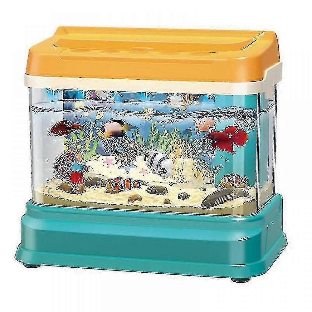 Brinquedo de simulação de tanque de peixes elétrico com vara, tanque de peixes educacional USB para crianças com luz e música - compatível com Yvan