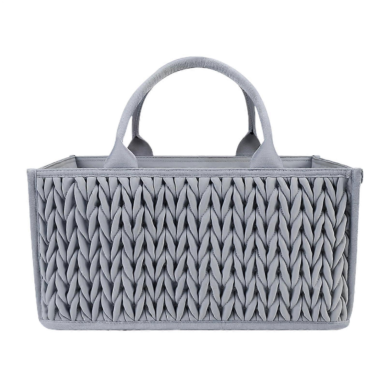Diaper Storage Box, Lightweight Portable Diaper Organizer With Dividers, 36x23x17 cm, Gray