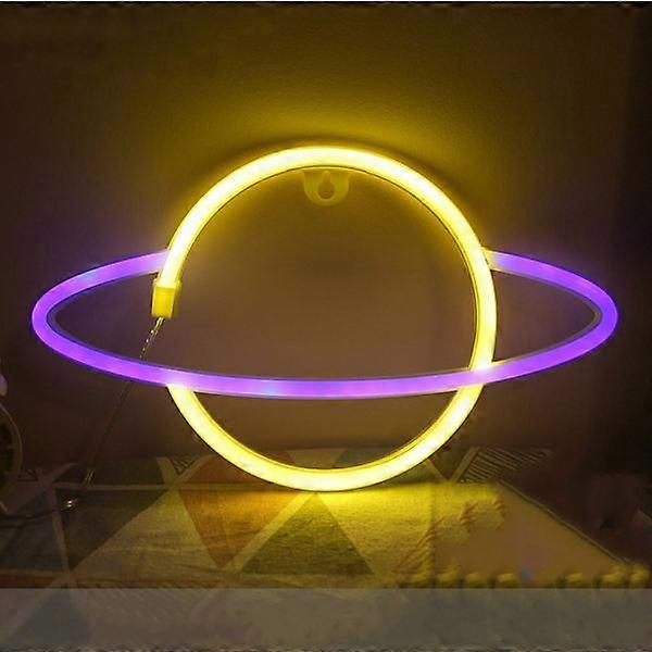 Neon Light Planet Shaped