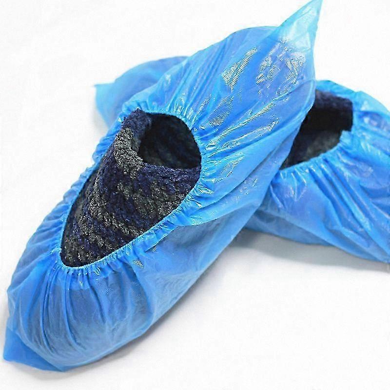 100 عبوة أغطية أحذية يمكن التخلص منها ، أحذية بلاستيكية للبيئات النظيفة